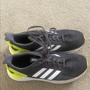 Adidas Black and Neon Green Running Shoes